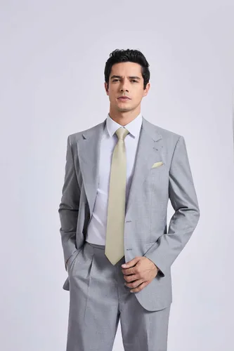 Miniatura 104 de HISDERN Conjunto de corbata a cuadros a cuadros pañuelo tejido clásico formal para hombre corbata y bolsillo cuadrado
