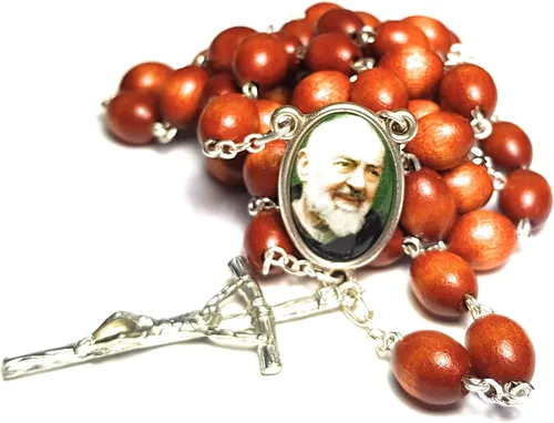Miniatura 3 de Rosario Santo Padre Pio Pietrelcina Stigmata Forgione Capuchino Patrono de Defensa Civil Voluntarios Adolescentes Alivio del Estrés Italia Malta