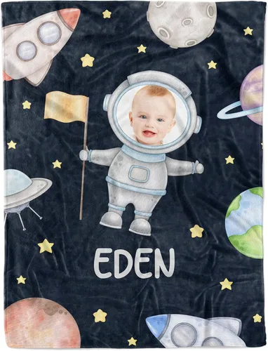 Miniatura 10 de Arteaga Mantas de bebé personalizadas para niños, manta de bebé de vehículos de construcción personalizada, 100% poliéster, edredón, azul, 30 x 40