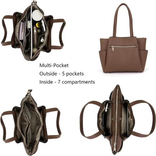 Miniatura 4 de Bolsos de mano para mujer, juego de bolso y cartera, bolsas de hombro grandes, bolsos cruzados, carteras