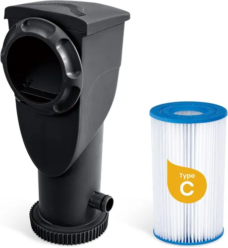 Miniatura 3 de Summer Waves P53FX150K SkimmerPlus - Sistema de bomba de filtro de limpieza de agua para piscina con marco sobre el suelo, 1500 galones, color negro