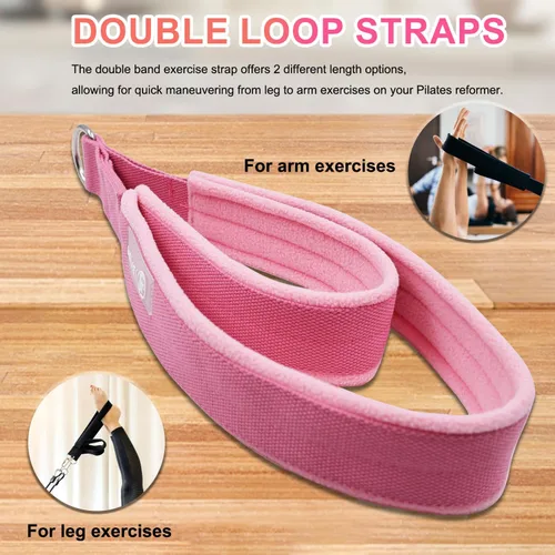 Miniatura 4 de J Bryant Correas de doble bucle de Pilates para Reformer Fitness D-Ring Straps, accesorios de ejercicio de yoga para entrenamiento de gimnasio