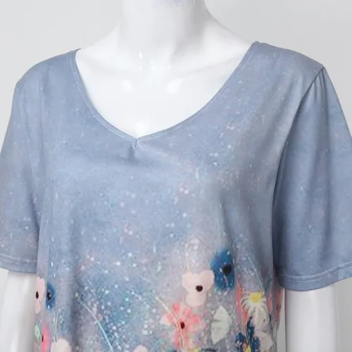 Miniatura 5 de Summer Trends Women 2023,Womens T Shirts Short Sleeve V Neck Casual Summer Tops Tshirts Loose Fit Shirts