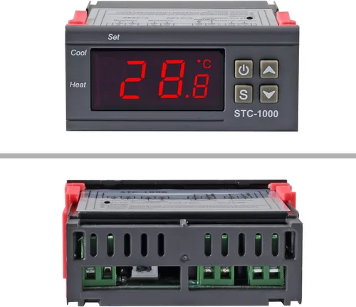 Miniatura 4 de UMLIFE 2 Pack STC-1000 10A DC 12V Controlador de temperatura digital LED, termostato con interruptor de control, 2 salidas de relé y sensores