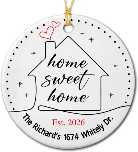 Miniatura 10 de Adorno de primera Navidad en nuestro nuevo hogar, adorno personalizado para el primer hogar de Navidad 2026, regalo de recuerdo de casa para parejas