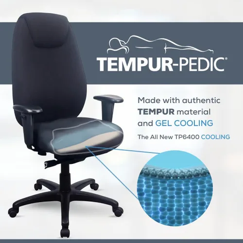 Miniatura 3 de Tempur-Pedic 6400 - Silla de tela para computadora y escritorio, color negro