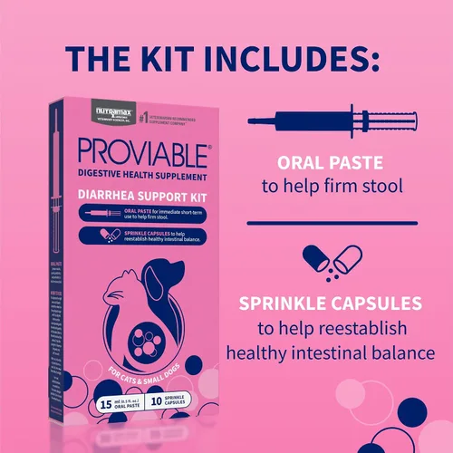 Miniatura 4 de Nutramax Probióticos proviables para perros y gatos pequeños, kit de apoyo para la diarrea, suplemento de salud digestiva con múltiples cepas