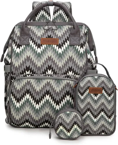 Montana West Wrangler Callie Mochila de Pañales con Estuche para Chupete, Bolsa para Biberón, Conjunto de Bolsa de Viaje Multifuncional para Bebé