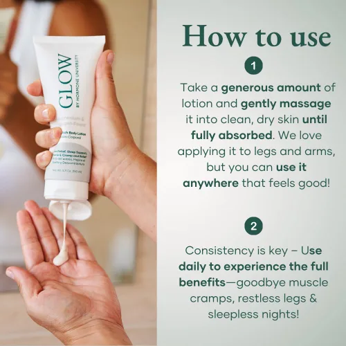 Miniatura 5 de Glow Botanica Loción de magnesio con colágeno, crema de magnesio para apoyar el sueño con alta concentración de magnesio Zechstein - Loción eficaz