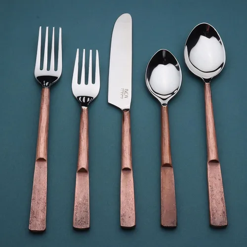 Miniatura 2 de INOX Artisans Celia Copper Antique - Juego de cubiertos (20 piezas)