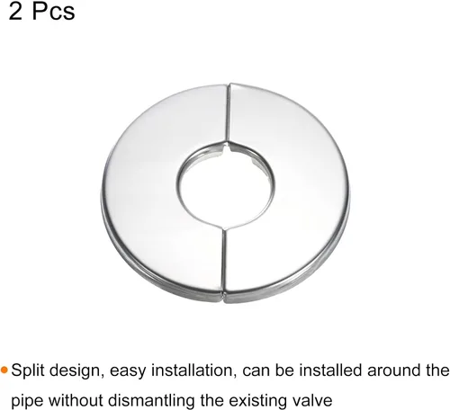 Miniatura 3 de uxcell Brida dividida de pared, placa redonda de escudo de acero inoxidable 304 de 0.866 in para tubo de diámetro de 0.866 in