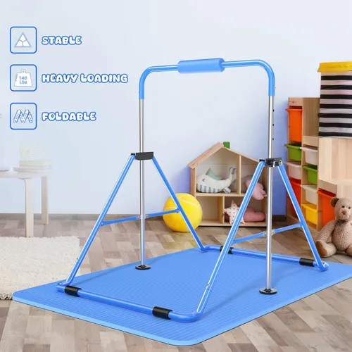 Miniatura 8 de Safly Fun Foldable Gymnastics Bar for Kids, Adjustable 35"-51", Sturdy 145 lbs Capacity, Easy-to-Assemble, Gymnastics Equipment for Kids for