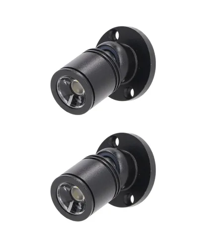 Mini focos LED regulables de 12V para exhibición – Luz diurna de 1.5W 6500K, focos pequeños para exhibiciones con regulador de intensidad, negro –