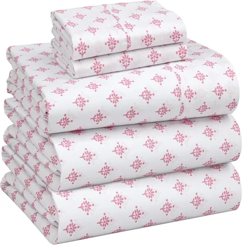 Miniatura 152 de Ruvanti - Juego de sábanas de 100 % algodón, juego de 4 piezas de cama, diseño floral, color azul, ropa de cama tamaño King, tela suave, Phulkari