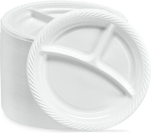 Miniatura 22 de Plasticpro Cuencos redondos de plástico para microondas, desechables, color blanco, vajilla (200, 16 onzas)