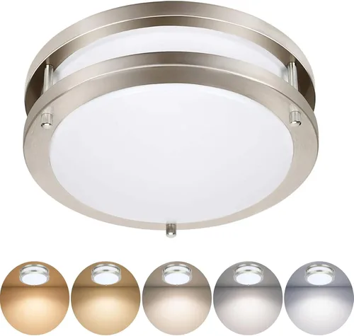 Miniatura 10 de Luminaria de techo LED atenuable de 36 W, luminaria empotrable de 12 pulgadas, luces de techo para dormitorio, cocina, superbrillante de 4000 Níquel