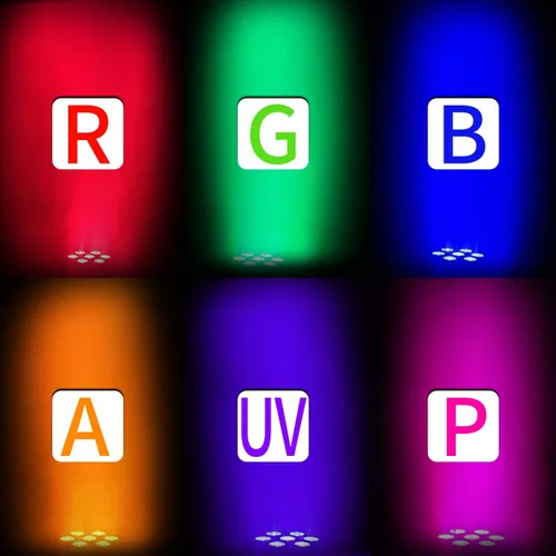 Miniatura 3 de Luces de escenario de 7 x 18 W con pruebas estrictas 6 en 1 RGBWA UV LED Par de luces LED activadas por sonido DMX512 Control brillante DJ Par luz