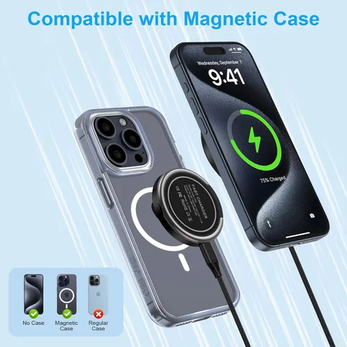 Miniatura 5 de Para Samsung Cargador Inalámbrico Almohadilla de Carga Rápida Android Magnética Magsafe Estación de Cargador Inalámbrico para Samsung Galaxy S26