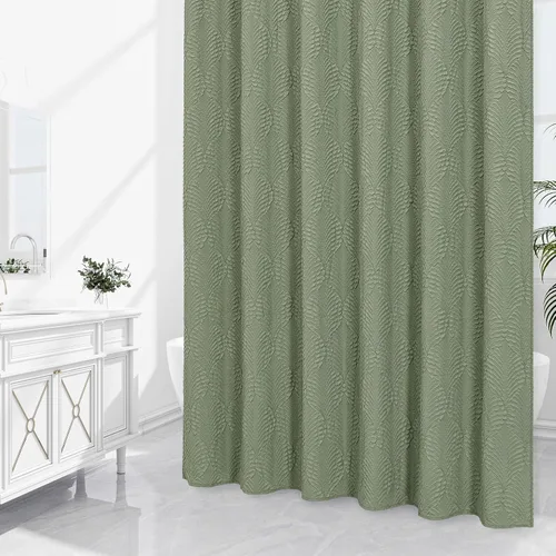 Miniatura 2 de Gibelle Cortina de ducha para baño, cortina de ducha de tela texturizada en relieve 3D, moderno juego de cortina de ducha de tela suave, 72 x 72