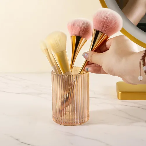 Miniatura 2 de DASITON Organizador de brochas de maquillaje, soporte de almacenamiento de brochas de maquillaje cosméticas de cristal, soporte para brochas