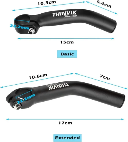 Miniatura 2 de Thinvik Extremos de Manillar de Bicicleta, Extremos de Manillar de Bicicleta MTB de Aleación de Aluminio, Extremos de Manillar de Bicicleta de Forja