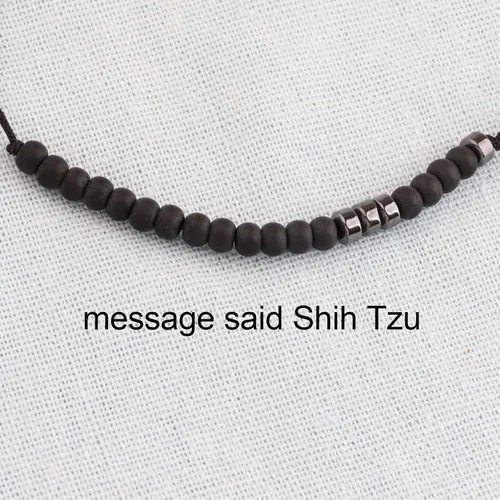 Miniatura 3 de PENQI Shih Tzu - Pulsera conmemorativa para perros Shih Tzu con código morse, regalo de condolencias para mascotas, regalo de My Guardian Angel Is a