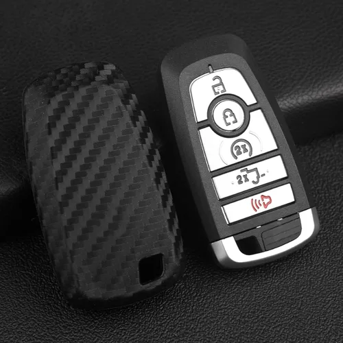 Miniatura 4 de DHESPT Para Ford F150 carcasa de llave de coche de fibra de carbono para llavero de coche compatible con Ford Escape F-150 Fusion Ecosport Edge