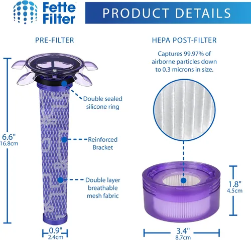 Miniatura 6 de Fette Filter - Kit de repuesto de filtro de vacío V8 actualizado compatible con Dyson V8 Nueva versión SV25/Dyson V8 Animal Extra 405901-01/Dyson V7