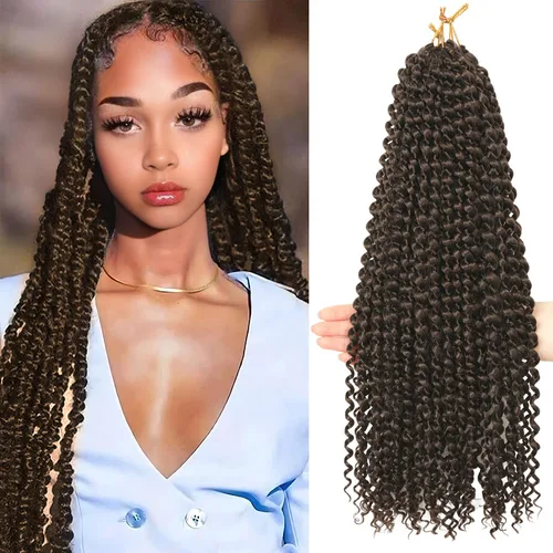 Miniatura 27 de Cabello Passion Twist de 30 pulgadas, cabello rubio de ondas de agua con ganchillo para mujeres, cabello rubio Passion Twist de ganchillo largo 27#