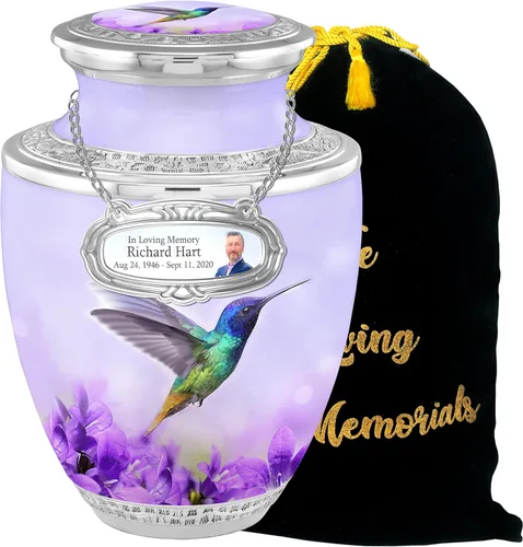 Miniatura 8 de Urnas de cremación estéticas de colibrí personalizadas para cenizas adultas, machos y hembras, Urnas funerarias de 200 libras para cenizas humanas