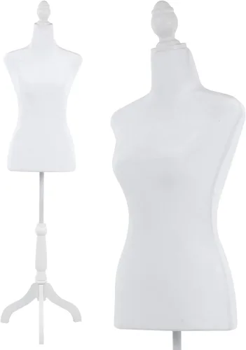 Miniatura 22 de Torso de Maniquí Forma de Vestido Altura Ajustable Maniquí Femenino Modelo de Exhibición Cuerpo de Torso Soporte Trípode Formas de Ropa