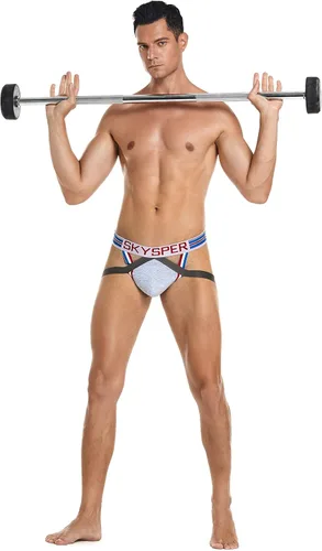 Miniatura 58 de SKYSPER Jock Strap Athletic Supporter para hombres Sexy Jockstrap Ropa interior masculina
