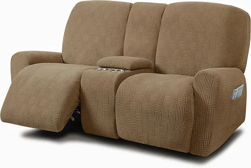 Miniatura 12 de ULTICOR - Juego de 8 fundas para sofá reclinable de jacquard, fundas para sofá reclinable elásticas para 3 cojines, gruesas, suaves, lavables Gris