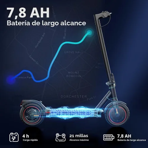 Miniatura 4 de Patinetes eléctricos – Scooter eléctrico para adultos, motor de 500 W, velocidad máxima de 18 MPH, neumáticos de 8.5 pulgadas, 21 millas, scooter