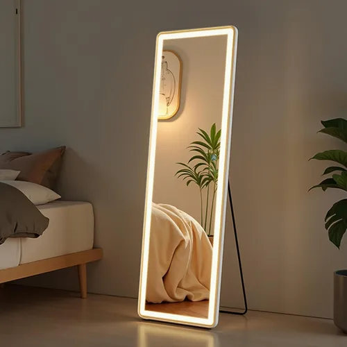 Miniatura 6 de NEWBULIG - Espejo de longitud completa con soporte de 16"×60", LED con iluminación de 3 colores, para dormitorio, cuerpo colgante, decoración