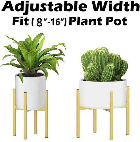 Miniatura 3 de Soporte de metal para plantas, tamaño ajustable para macetas grandes de 10, 12, 13, 14, 15 y 16 pulgadas, soporte de plantas expandible de mediados