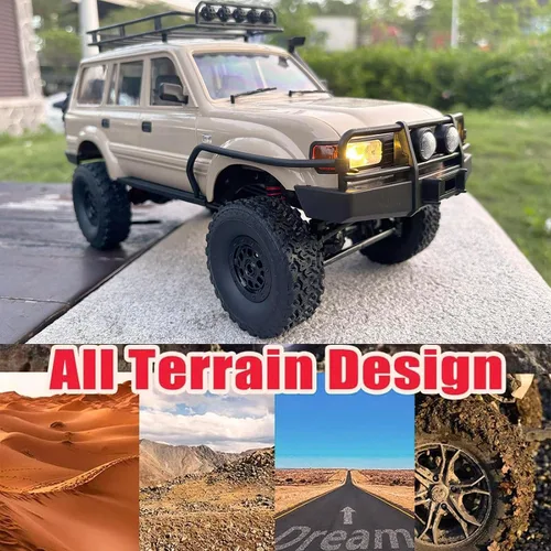 Miniatura 2 de RC Rock Crawler RC Truck 4x4 WPL C54-1 RTR Escala 1/16 RC Crawler, camión todoterreno todo terreno con chasis y choque mejorados, caja de cambios