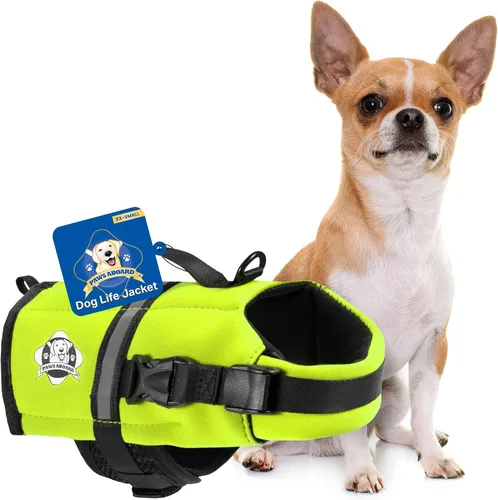Miniatura 24 de Chaleco salvavidas para perros – Chaleco de natación para perros, ajustable, reflectante, cómodo, varios colores, patrones, chaleco de natación