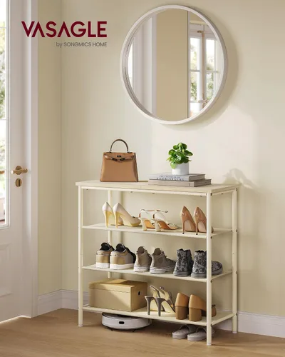 Miniatura 2 de VASAGLE - Zapatero organizador de 4 niveles para entrada y armario, con capacidad para 9-12 pares de zapatos, 3 estantes de tela, estructura