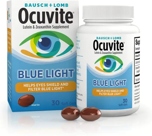 Ocuvite Blue Light - Suplemento de luteína y zeaxantina, vitamina ocular para fatiga ocular, apoyo a la visión y la salud ocular, cápsulas blandas
