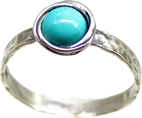 Miniatura 62 de Anillo de plata de ley con piedras preciosas para mujer, anillo apilable de piedra martillada, anillo de piedra natal