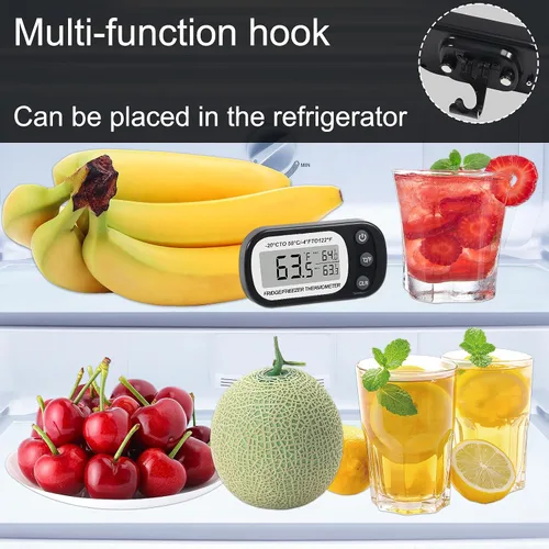Miniatura 5 de Termómetro digital para nevera, 2 unidades, termómetro digital para habitación, pantalla LCD grande, termómetro para refrigerador con interruptor