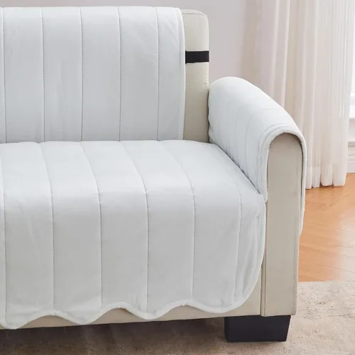Miniatura 4 de Great Bay Home Funda de terciopelo reclinable – Funda lavable para muebles con correas elásticas – Funda para muebles para perros, niños y mascotas