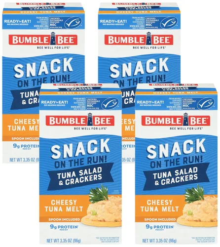 Miniatura 22 de Bumble Bee Snack On The Run - Kit de ensalada de atún original con galletas saladas, paquete de bocadillos de proteína listo para comer, 8g