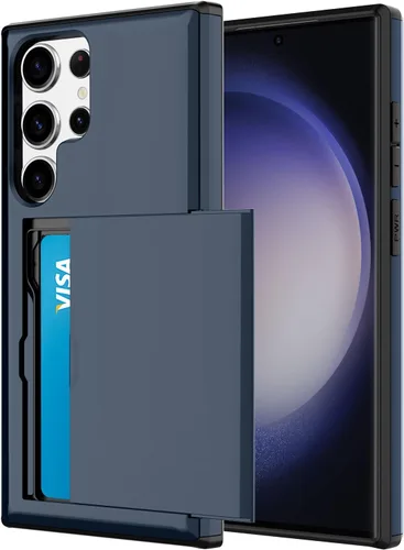 Miniatura 136 de Funda tipo cartera para Samsung Galaxy S22 Ultra con 4 ranuras para tarjetas de crédito a prueba de golpes, funda híbrida de protección reforzada