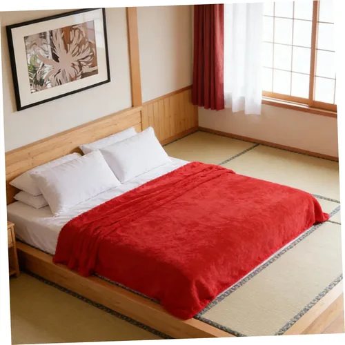 Miniatura 5 de LIFKOME Sábanas de invierno de franela de forro polar, manta de Woobie, manta cálida, sábanas de franela de regalo, manta roja gruesa, sábanas
