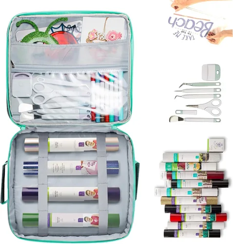 Miniatura 4 de MYBAGZING Funda de transporte de doble capa compatible con Cricut EasyPress 2 (9 x 9), bolsa de prensa térmica resistente, funda de almacenamiento