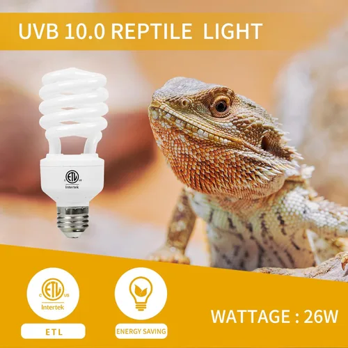Miniatura 3 de LUCKY HERP Bombilla de Luz Compacta Fluorescente UVA UVB para Reptiles del Desierto 10.0 26W