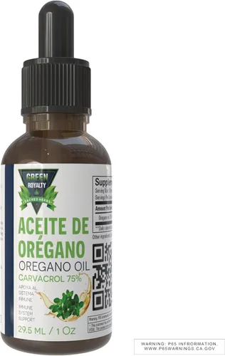 Aceite de orégano 1oz – 75% Carvacrol – Suplemento herbario líquido – con aceite de oliva virgen extra – Sin alcohol – 140 porciones – Gotas fáciles