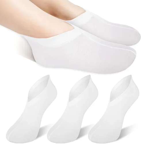 3 pares de calcetines hidratantes para pies secos, reparación de talón agrietado, calcetines de algodón de loción durante la noche, gel spa mejora